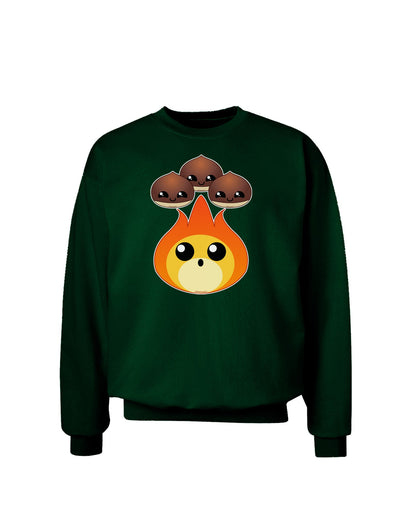 Cute Chestnuts Roasting - Christmas Adult Dark Sweatshirt-Sweatshirts-TooLoud-Deep-Forest-Green-Small-Davson Sales