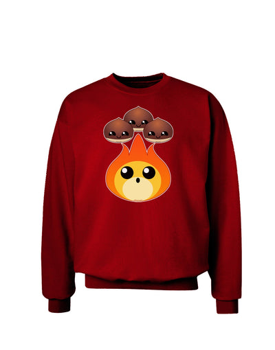 Cute Chestnuts Roasting - Christmas Adult Dark Sweatshirt-Sweatshirts-TooLoud-Deep-Red-Small-Davson Sales