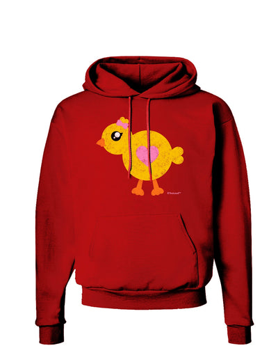 Cute Chick with Bow - Crayon Style Drawing Dark Hoodie Sweatshirt by TooLoud-Hoodie-TooLoud-Red-Small-Davson Sales