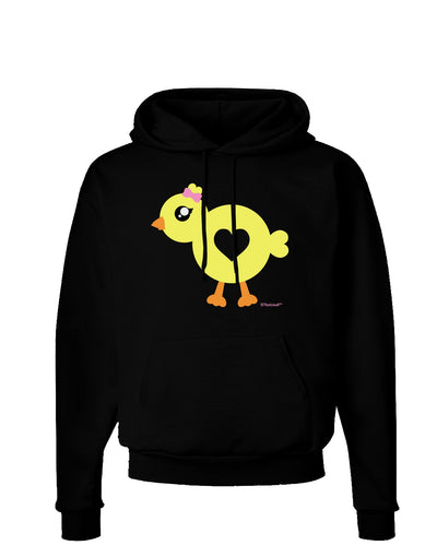 Cute Chick with Bow Dark Hoodie Sweatshirt by TooLoud-Hoodie-TooLoud-Black-Small-Davson Sales