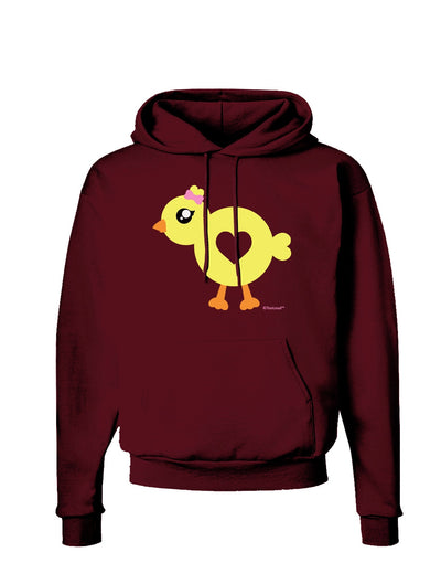 Cute Chick with Bow Dark Hoodie Sweatshirt by TooLoud-Hoodie-TooLoud-Maroon-Small-Davson Sales