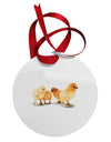 Cute Chicks Circular Metal Ornament-Ornament-TooLoud-White-Davson Sales