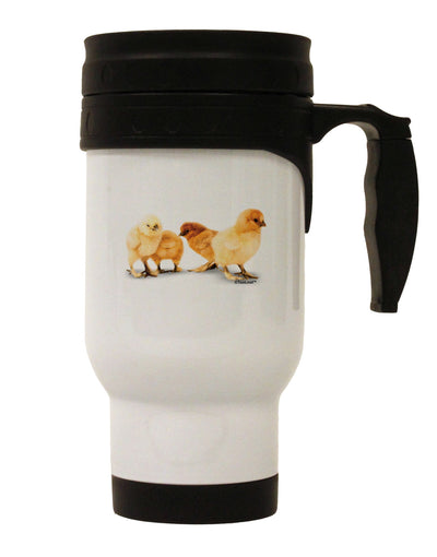 Cute Chicks Stainless Steel 14oz Travel Mug-Travel Mugs-TooLoud-White-Davson Sales