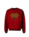 Cute Chocolate Labrador Retriever Dog Adult Dark Sweatshirt by TooLoud-Sweatshirts-TooLoud-Deep-Red-Small-Davson Sales