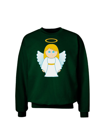 Cute Christmas Angel Girl Adult Dark Sweatshirt-Sweatshirts-TooLoud-Deep-Forest-Green-Small-Davson Sales