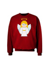 Cute Christmas Angel Girl Adult Dark Sweatshirt-Sweatshirts-TooLoud-Deep-Red-Small-Davson Sales