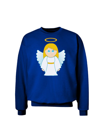 Cute Christmas Angel Girl Adult Dark Sweatshirt-Sweatshirts-TooLoud-Deep-Royal-Blue-Small-Davson Sales