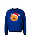 Cute Christmas Cat Santa Hat Adult Dark Sweatshirt-Sweatshirts-TooLoud-Deep-Royal-Blue-Small-Davson Sales