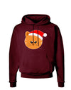 Cute Christmas Cat Santa Hat Dark Hoodie Sweatshirt-Hoodie-TooLoud-Maroon-Small-Davson Sales