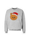 Cute Christmas Cat Santa Hat Sweatshirt-Sweatshirts-TooLoud-AshGray-Small-Davson Sales