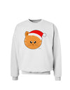 Cute Christmas Cat Santa Hat Sweatshirt-Sweatshirts-TooLoud-White-Small-Davson Sales