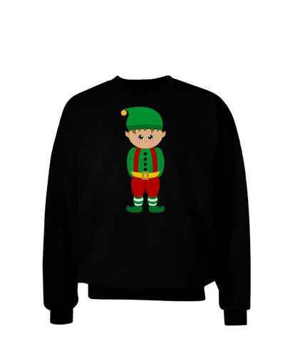 Cute Christmas Elf Boy Adult Dark Sweatshirt-Sweatshirts-TooLoud-Black-Small-Davson Sales