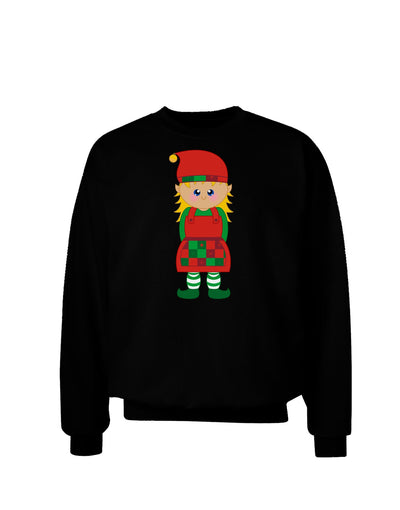 Cute Christmas Elf Girl Adult Dark Sweatshirt-Sweatshirts-TooLoud-Black-Small-Davson Sales