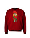 Cute Christmas Elf Girl Adult Dark Sweatshirt-Sweatshirts-TooLoud-Deep-Red-Small-Davson Sales