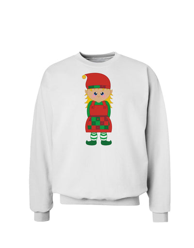 Cute Christmas Elf Girl Sweatshirt-Sweatshirts-TooLoud-White-Small-Davson Sales