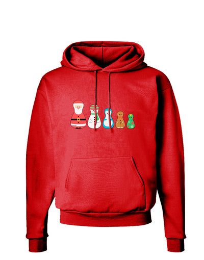 Cute Christmas Matryoshka Nesting Dolls Dark Hoodie Sweatshirt-Hoodie-TooLoud-Red-Small-Davson Sales