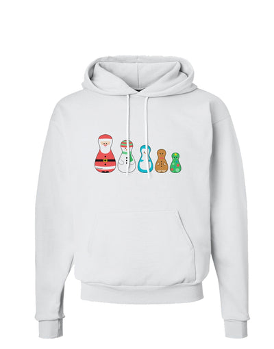 Cute Christmas Matryoshka Nesting Dolls Hoodie Sweatshirt-Hoodie-TooLoud-White-Small-Davson Sales