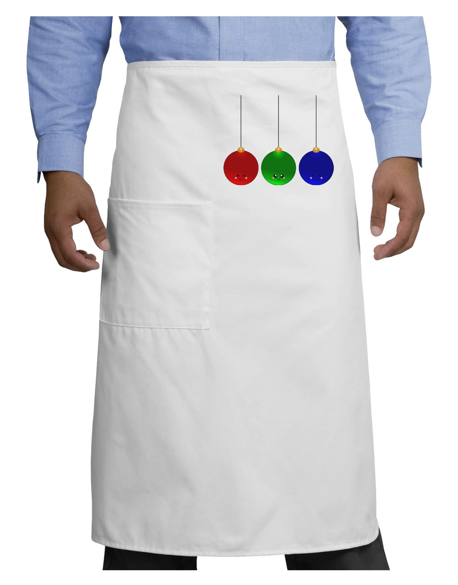 Cute Christmas Ornaments Adult Bistro Apron-Bistro Apron-TooLoud-White-One-Size-Adult-Davson Sales