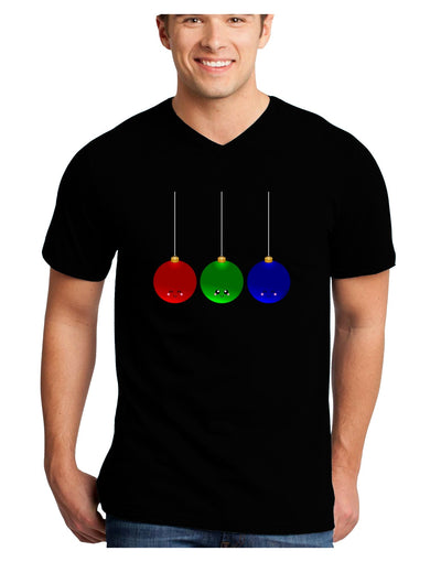 Cute Christmas Ornaments Adult Dark V-Neck T-Shirt-Ornament-TooLoud-Black-Small-Davson Sales