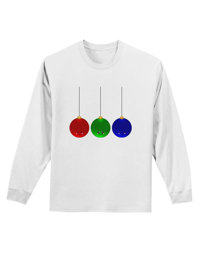 Cute Christmas Ornaments Adult Long Sleeve Shirt-Ornament-TooLoud-White-Small-Davson Sales