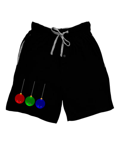 Cute Christmas Ornaments Adult Lounge Shorts - Red or Black-Ornament-TooLoud-Black-Small-Davson Sales