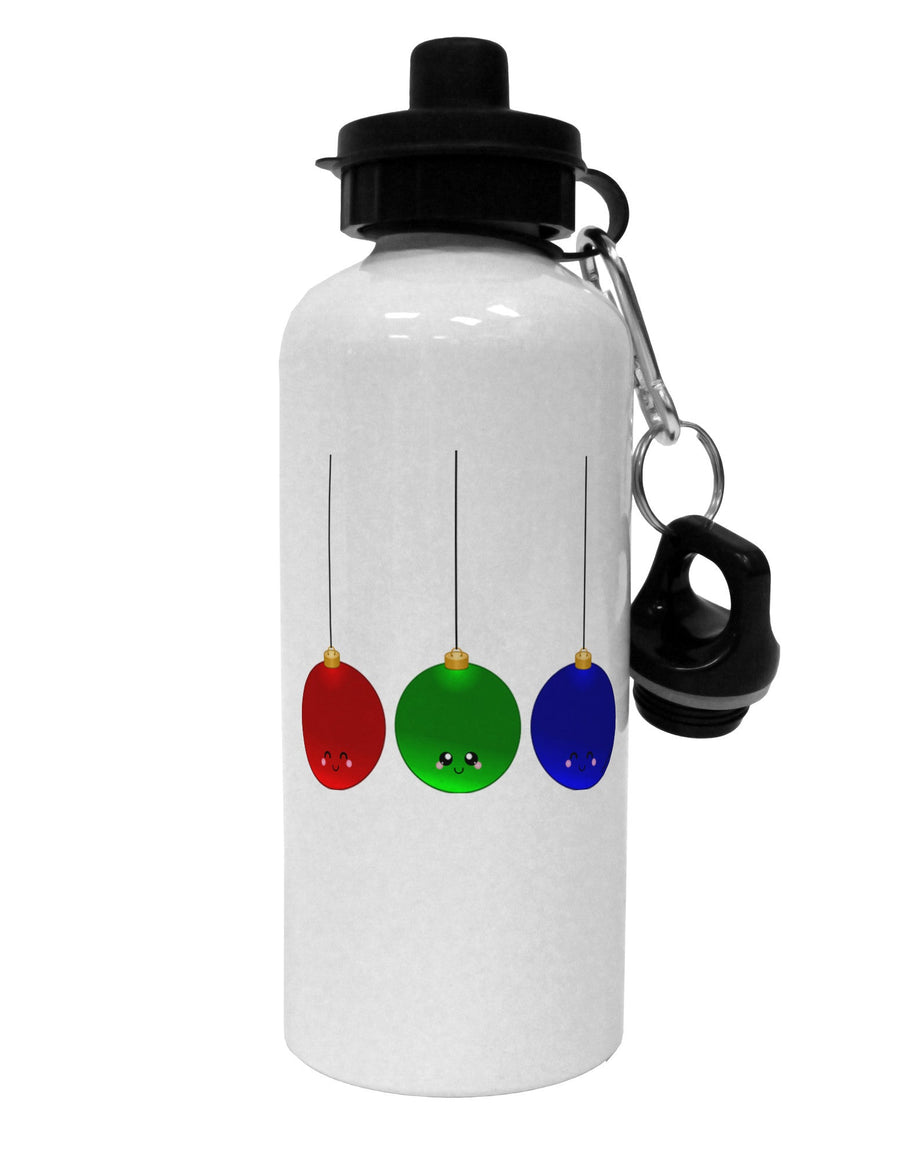 Cute Christmas Ornaments Aluminum 600ml Water Bottle-Ornament-TooLoud-White-Davson Sales