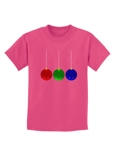 Cute Christmas Ornaments Childrens Dark T-Shirt-Childrens T-Shirt-TooLoud-Sangria-X-Small-Davson Sales