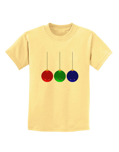 Cute Christmas Ornaments Childrens T-Shirt-Ornament-TooLoud-Daffodil-Yellow-X-Small-Davson Sales