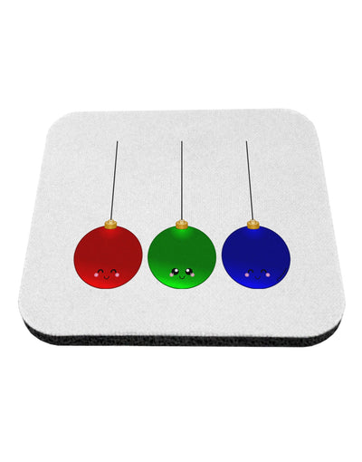 Cute Christmas Ornaments Coaster-Coasters-TooLoud-White-Davson Sales