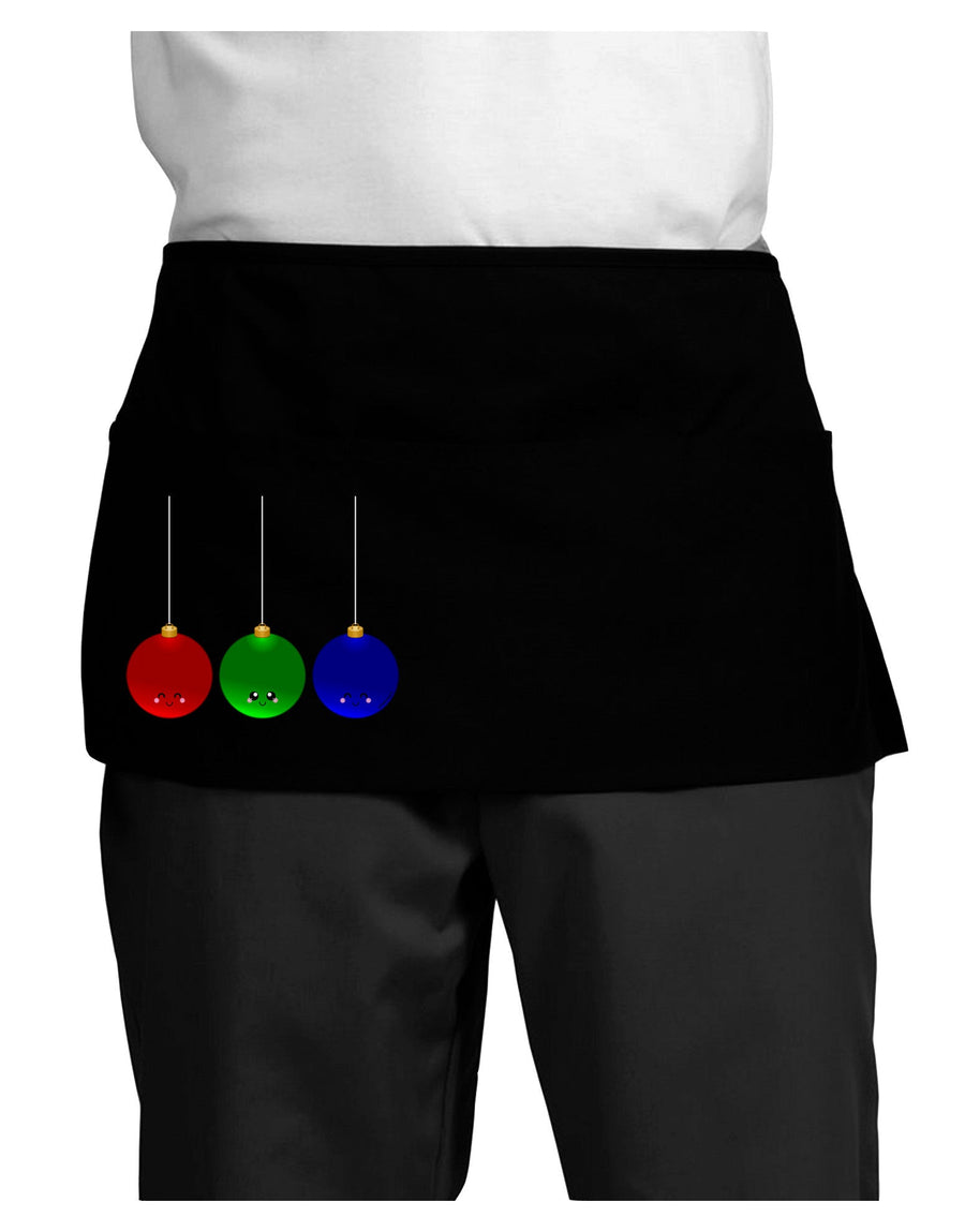 Cute Christmas Ornaments Dark Adult Mini Waist Apron, Server Apron-Mini Waist Apron-TooLoud-Black-One-Size-Davson Sales