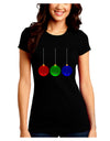 Cute Christmas Ornaments Juniors Crew Dark T-Shirt-Ornament-TooLoud-Black-Juniors Fitted Small-Davson Sales