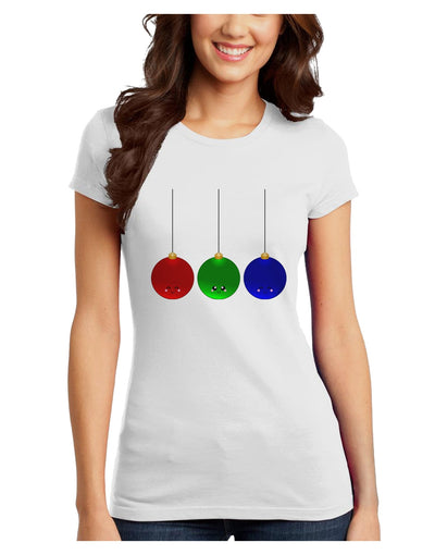 Cute Christmas Ornaments Juniors T-Shirt-Ornament-TooLoud-White-Juniors Fitted XS-Davson Sales