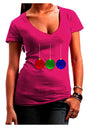 Cute Christmas Ornaments Juniors V-Neck Dark T-Shirt-Womens V-Neck T-Shirts-TooLoud-Hot-Pink-Juniors Fitted Small-Davson Sales