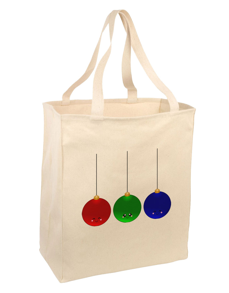 Cute Christmas Ornaments Large Grocery Tote Bag-Grocery Tote-TooLoud-Natural-Large-Davson Sales