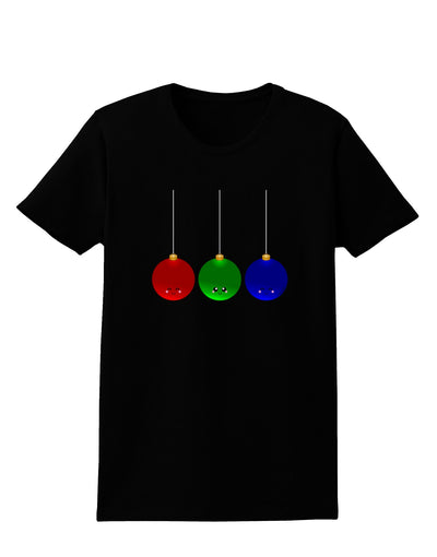 Cute Christmas Ornaments Womens Dark T-Shirt-Ornament-TooLoud-Black-X-Small-Davson Sales