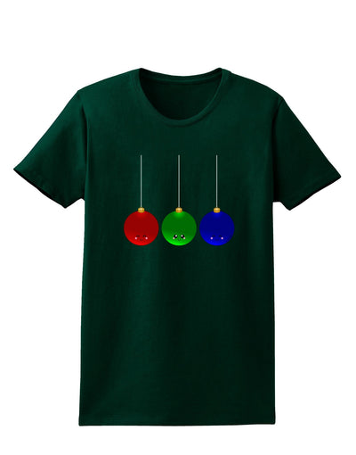 Cute Christmas Ornaments Womens Dark T-Shirt-Ornament-TooLoud-Forest-Green-Small-Davson Sales