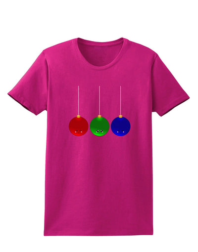 Cute Christmas Ornaments Womens Dark T-Shirt-Ornament-TooLoud-Hot-Pink-Small-Davson Sales