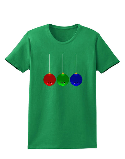 Cute Christmas Ornaments Womens Dark T-Shirt-Ornament-TooLoud-Kelly-Green-X-Small-Davson Sales