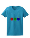 Cute Christmas Ornaments Womens Dark T-Shirt-Ornament-TooLoud-Turquoise-X-Small-Davson Sales