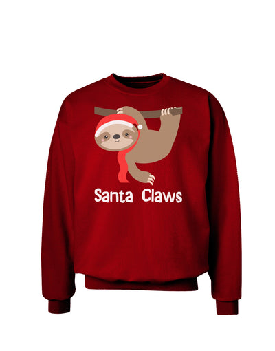 Cute Christmas Sloth - Santa Claws Adult Dark Sweatshirt by TooLoud-Sweatshirts-TooLoud-Deep-Red-Small-Davson Sales