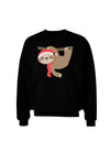 Cute Christmas Sloth with Santa Hat Adult Dark Sweatshirt-Sweatshirts-TooLoud-Black-Small-Davson Sales