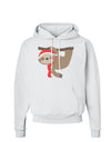 Cute Christmas Sloth with Santa Hat Hoodie Sweatshirt-Hoodie-TooLoud-White-Small-Davson Sales