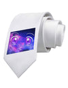 Cute Cosmic Eyes Printed White Necktie