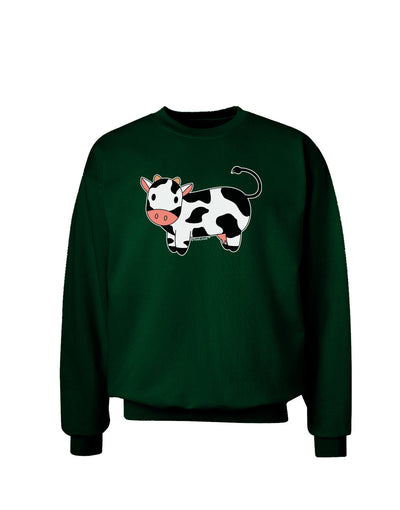 Cute Cow Adult Dark Sweatshirt-Sweatshirts-TooLoud-Deep-Forest-Green-Small-Davson Sales