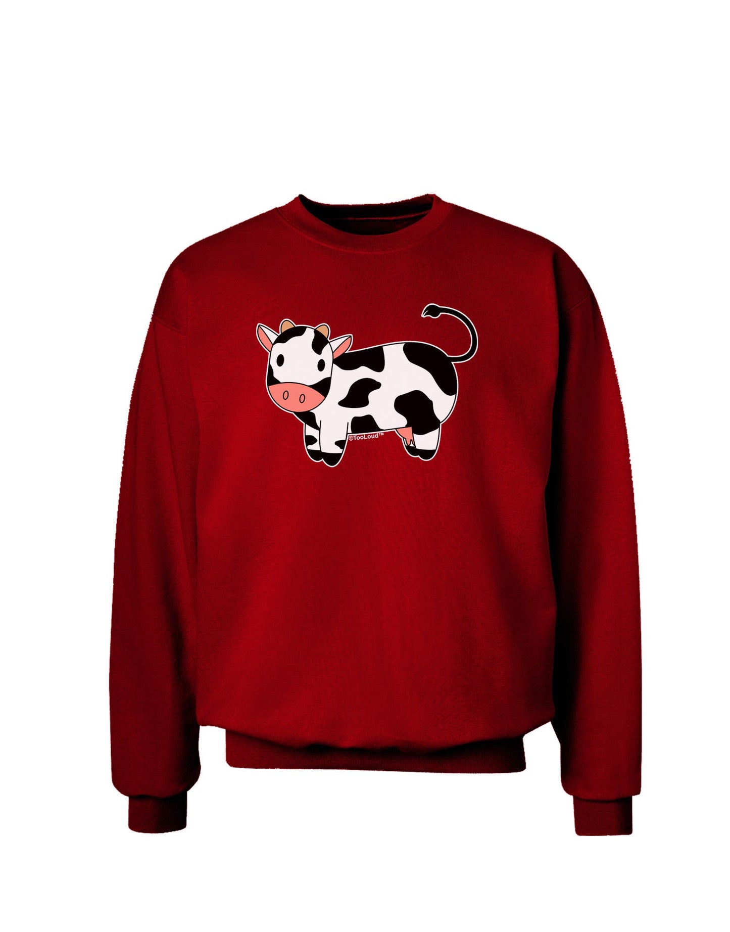 Cute Cow Adult Dark Sweatshirt-Sweatshirts-TooLoud-Deep-Red-Small-Davson Sales