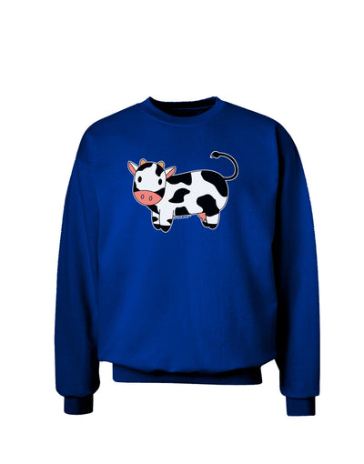 Cute Cow Adult Dark Sweatshirt-Sweatshirts-TooLoud-Deep-Royal-Blue-Small-Davson Sales