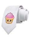 Cute Cupcake Design #2 Printed White Necktie by TooLoud