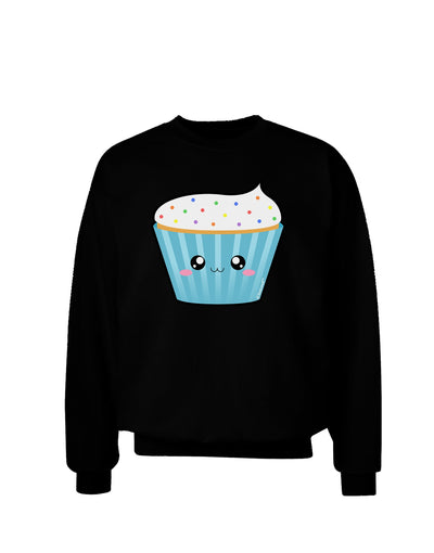 Cute Cupcake with Sprinkles Adult Dark Sweatshirt by TooLoud-Sweatshirts-TooLoud-Black-Small-Davson Sales