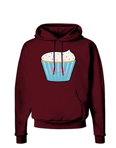 Cute Cupcake with Sprinkles - Heart Eyes Dark Hoodie Sweatshirt by TooLoud-Hoodie-TooLoud-Maroon-Small-Davson Sales