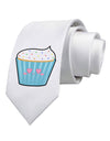 Cute Cupcake with Sprinkles - Heart Eyes Printed White Necktie by TooLoud